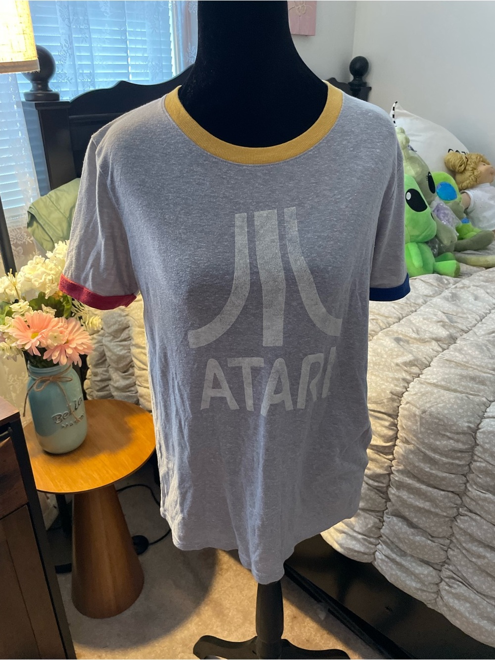 Kids' Logo Ringer T-Shirt in Heather Gray with Color Trim